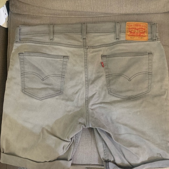 Levi’s Grey Jean Shorts. Some wear and tear. Size 38 - Picture 2 of 3